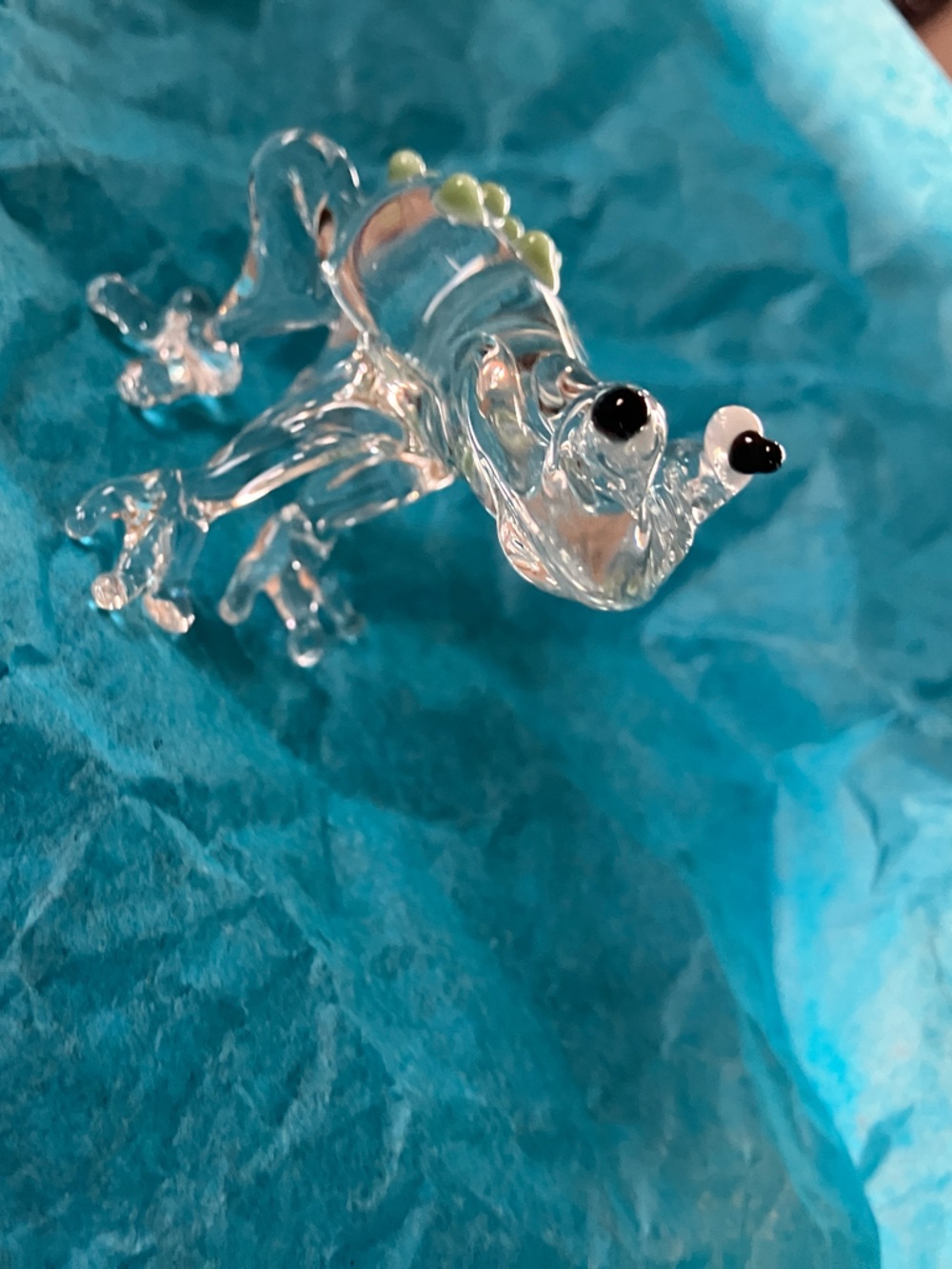 Clear Glass Frog Aquarium Ornament - Clear